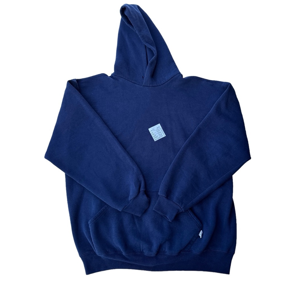 VINTAGE Russell Athletic Sweatshirt Mens XL Blue Hoodie Y2K Blank USA